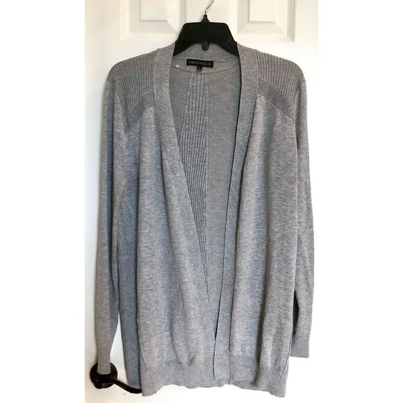 LOVE ELLIE - NWOT - L Sz L Lightweight Open Cardigan in Light Heather Gray - Picture 10 of 11